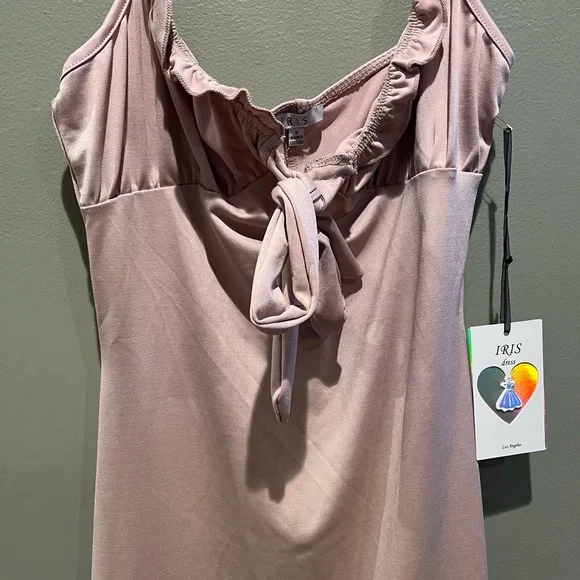 NWT IRIS Nude Pink Bodycon Dress Boutique Cocktail Mini Summer - Picture 5 of 15